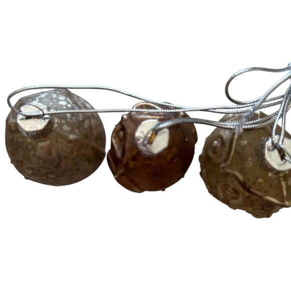 6 Christmas Ornament Glass Owl Cluster Raz Imports Silver Copper Gold Antiqued - Picture 6 of 10